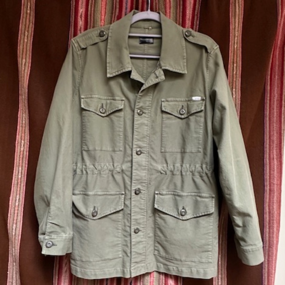 MOTHER WOMENS UTILITY JACKET KHAKI GREEN SIZE S